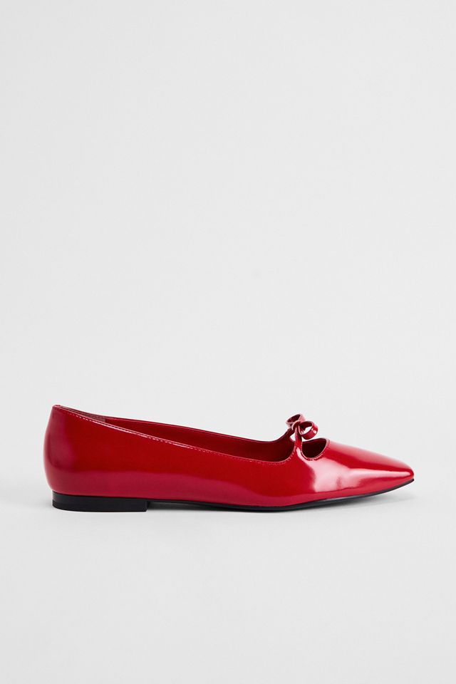 Charles & Keith Red Bow Ballerina Shoes #2