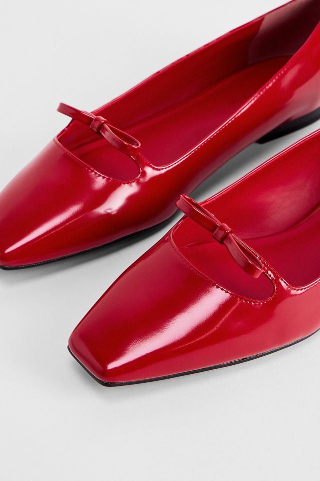 Charles & Keith Red Bow Ballerina Shoes #3