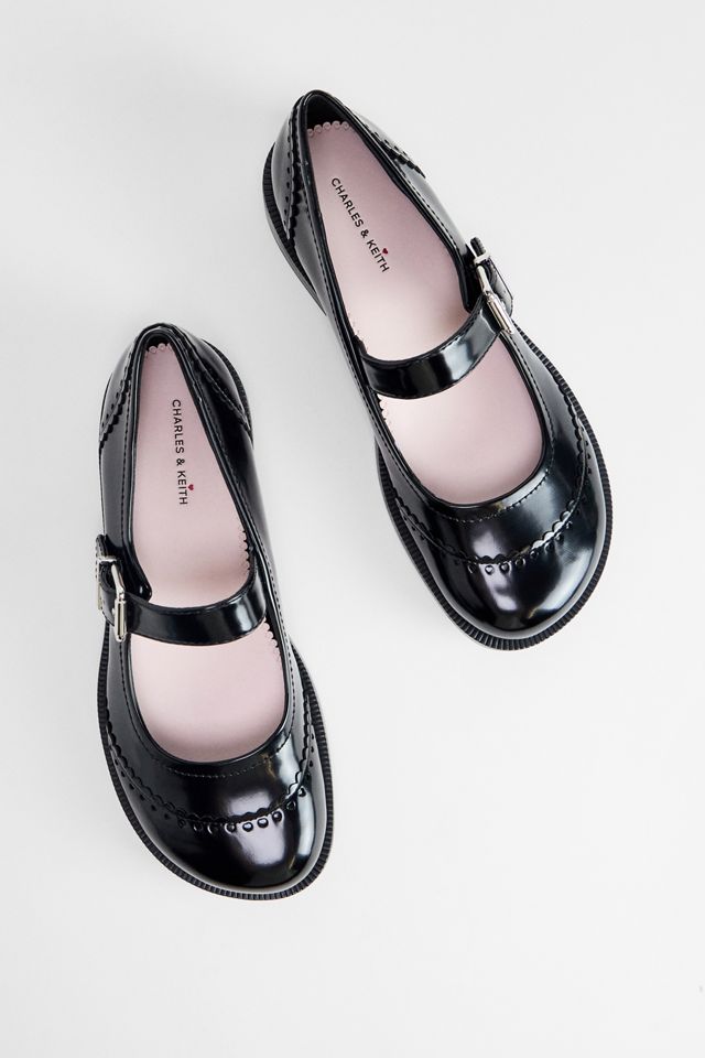 Charles & Keith Black Brogue Mary Jane Shoes #1