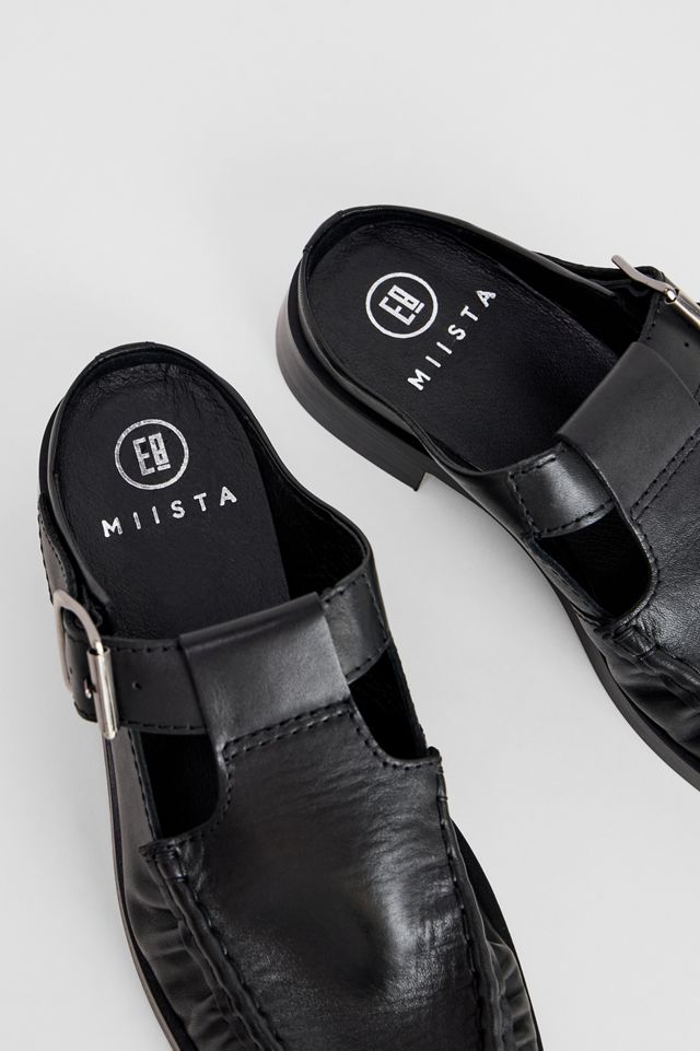 Miista Black Gianna Buckled Mules #3