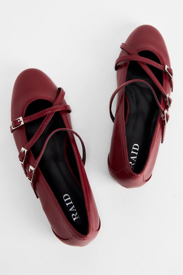 RAID Burgundy Maisy Ballerina Shoes #4