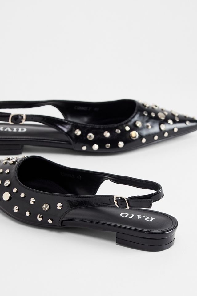 RAID Black Connoly Studded Slingback Shoes #4