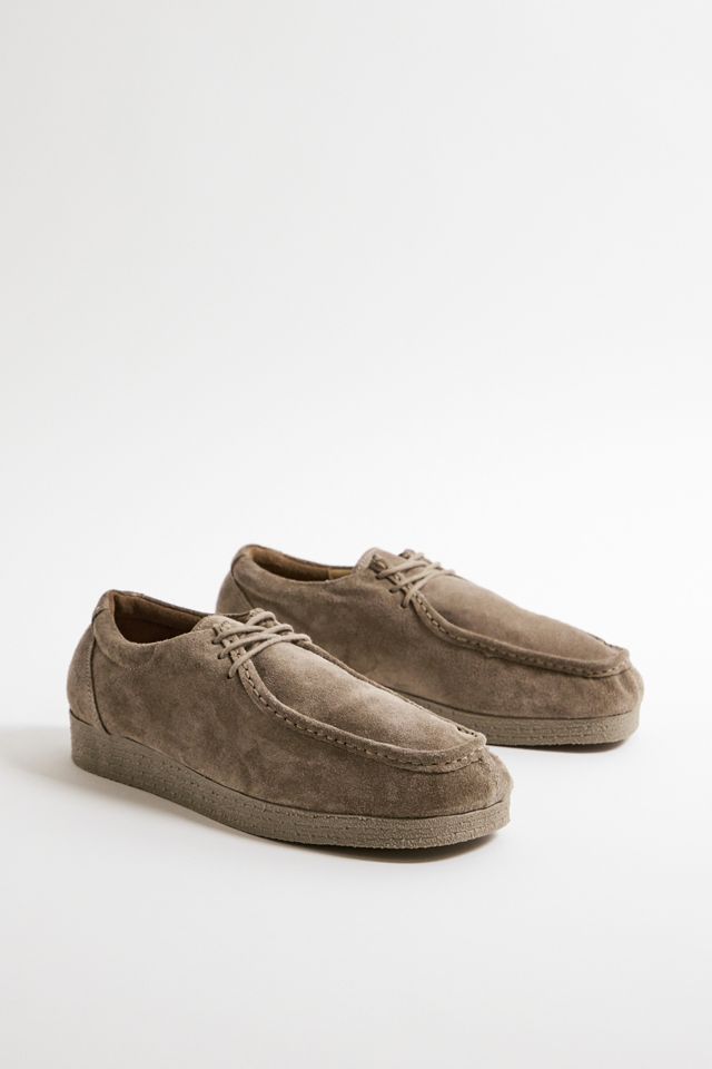 UO The Moc Taupe Lace-Up Suede Shoes  #1