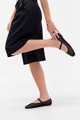 UO Black Mesh Ballerina Shoes
