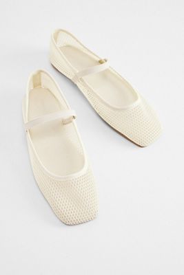UO Off-White Mesh Ballerina Shoes