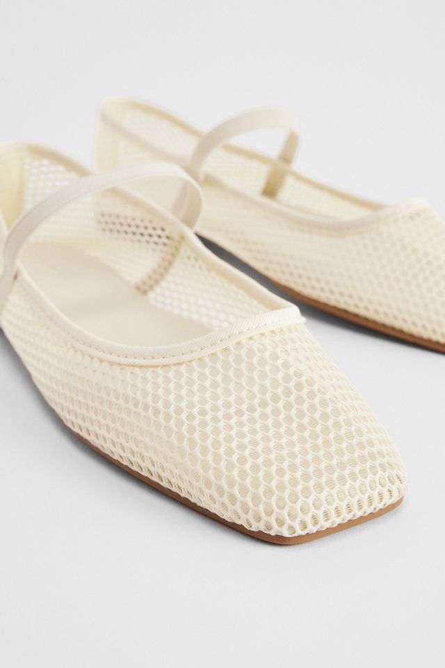 UO Off-White Mesh Ballerina Shoes #3