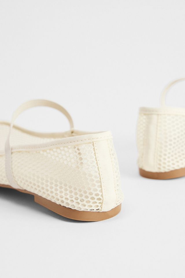 UO Off-White Mesh Ballerina Shoes #4