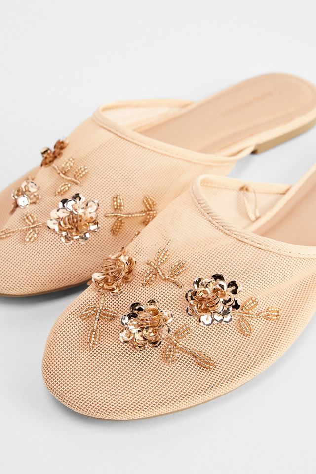UO Embellished Mesh Flat Mules #3