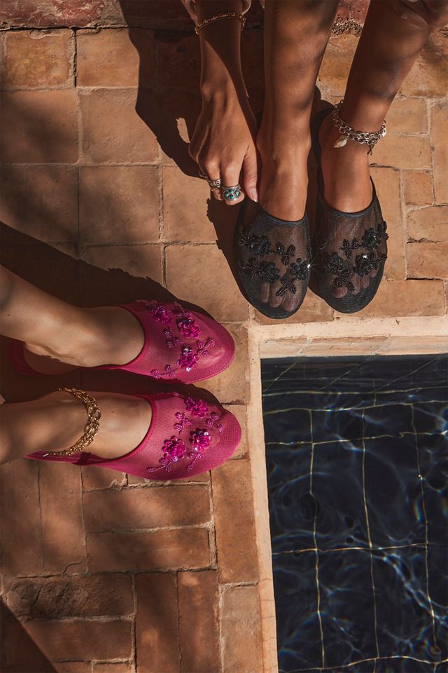 UO Embellished Mesh Flat Mules #1