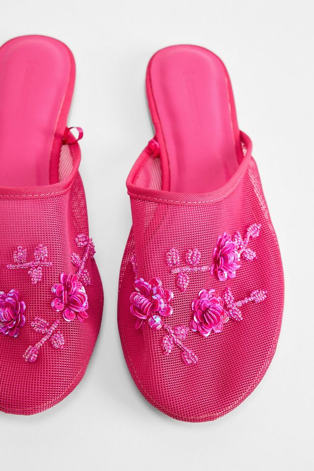 UO Embellished Mesh Flat Mules #3