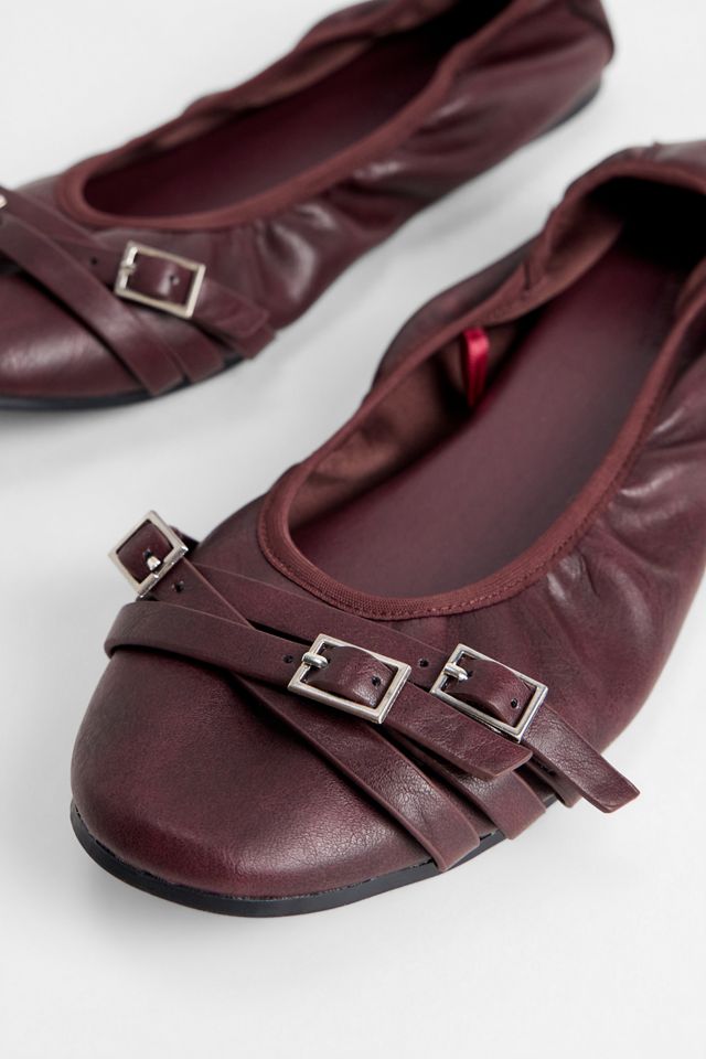 UO Burgunderfarbene Lisbon Ballerinas #3