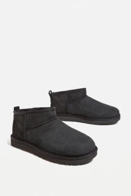 UGG Classic Ultra-Mini Black Boots - Black UK 6 at Urban Outfitters