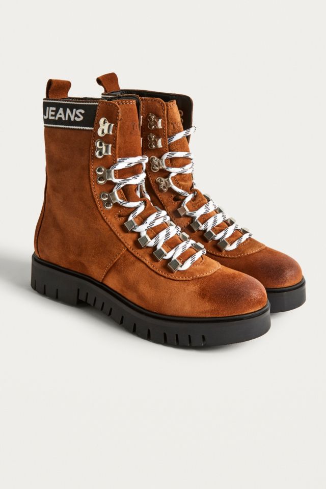 Tommy jeans brown hiking on sale boots