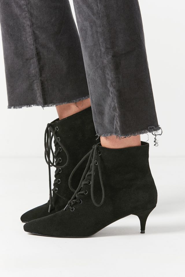Aria Lace-Up Kitten Heel Boots #2