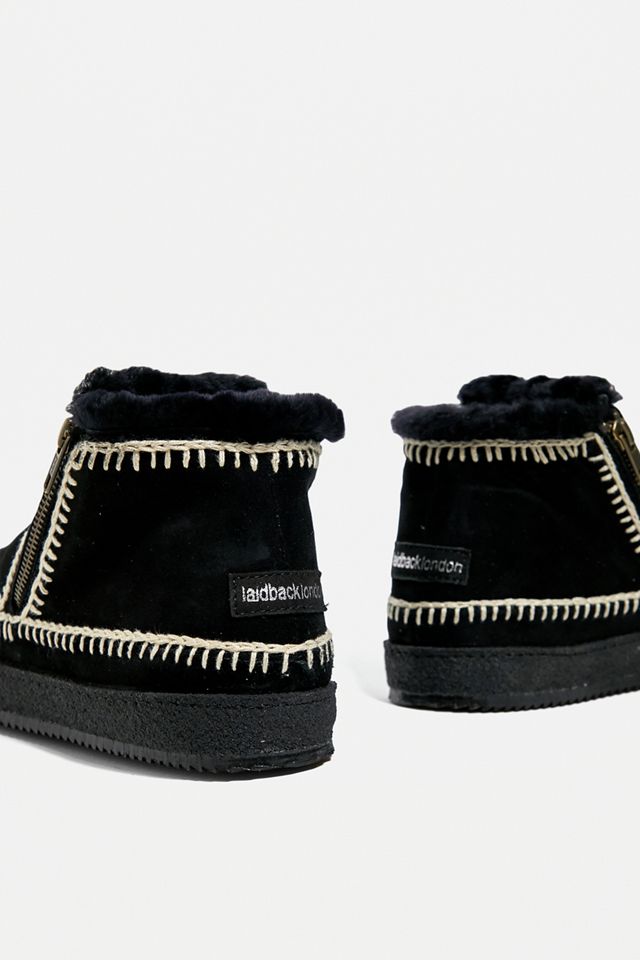 laidback london Black Setsu Low Side Zip Ankle Boots #4