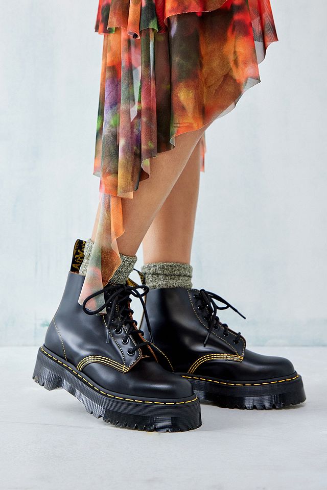 Dr. Martens 101 Unbound Quad Platform Leather Boots | Urban Outfitters Uk
