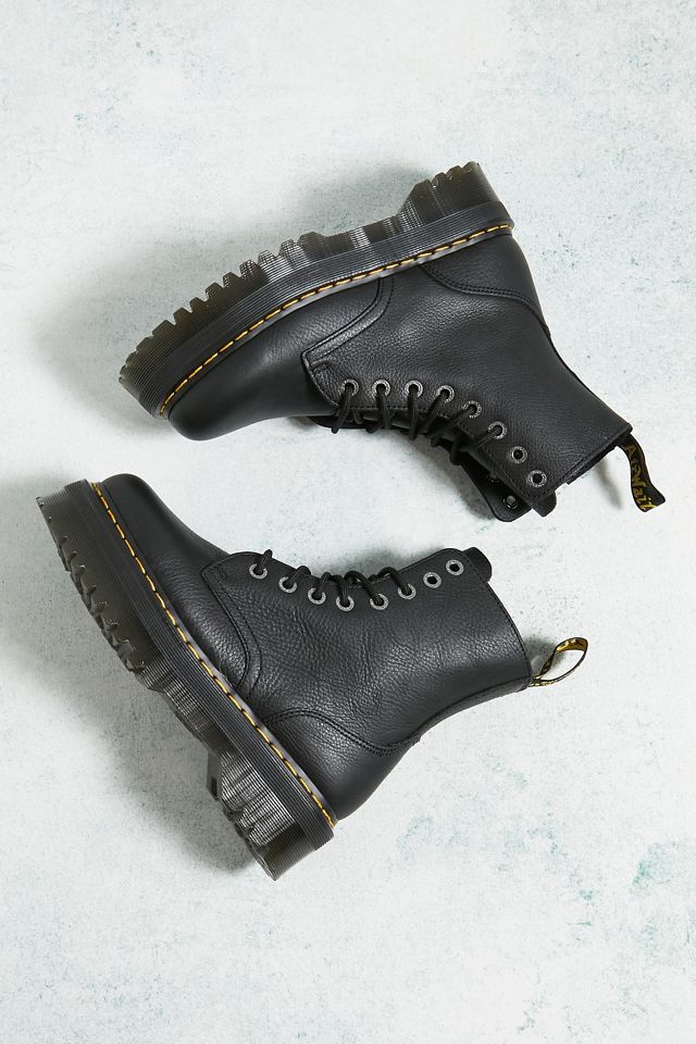 Dr. Martens Black Jadon III Pisa Leather Platform Boots #4