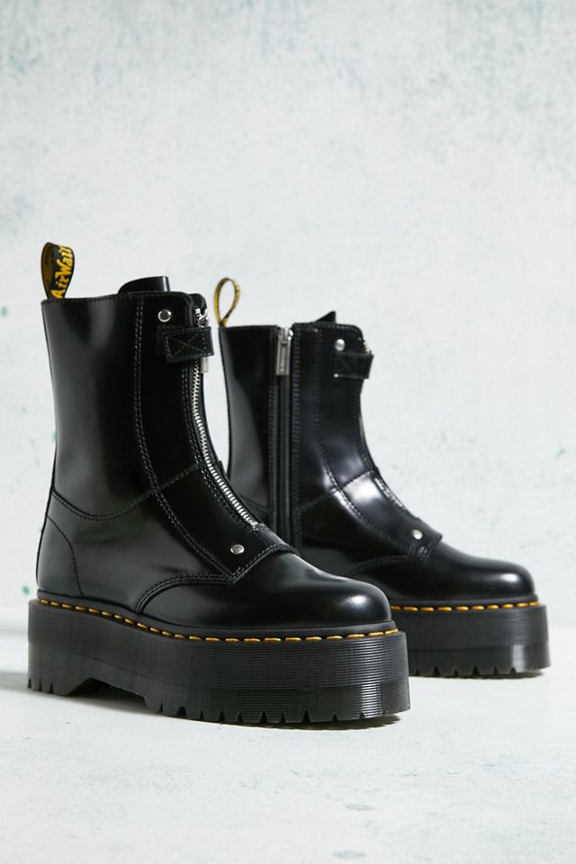 Jetta Hi Max Leather Platform Boots in Black Buttero | Dr