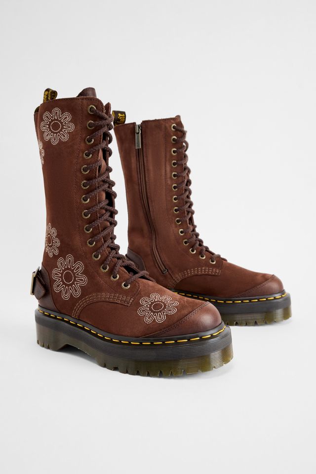 Dr. Martens Brown 1B99 Floral Suede Boots #1