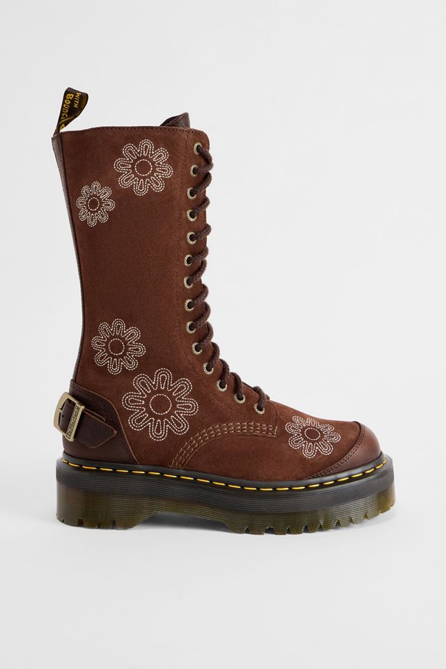 Dr. Martens Brown 1B99 Floral Suede Boots #2