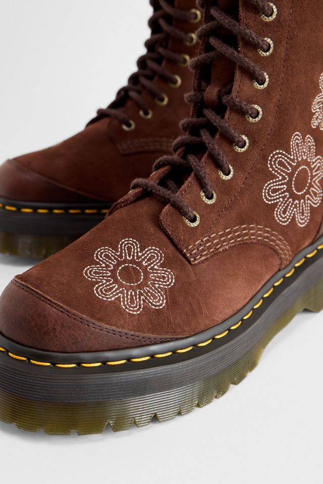 Dr. Martens Brown 1B99 Floral Suede Boots #4
