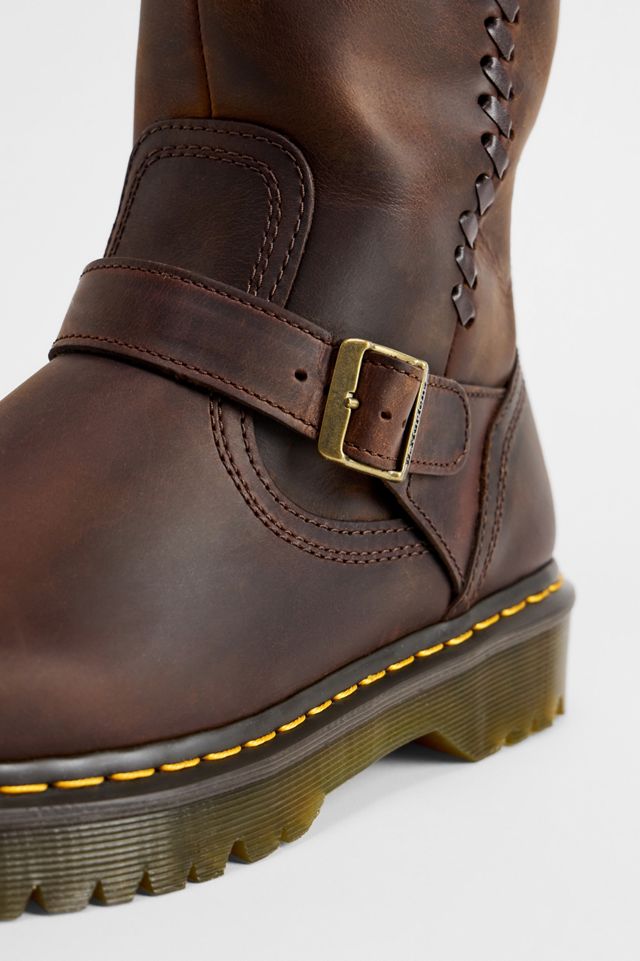 Bottes hautes en cuir anistone brun Dr. Martens #4