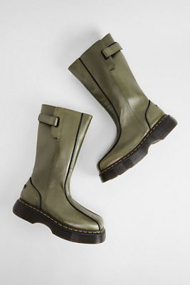 Stivali in pelle kaki Dr. Martens Buzz Hi