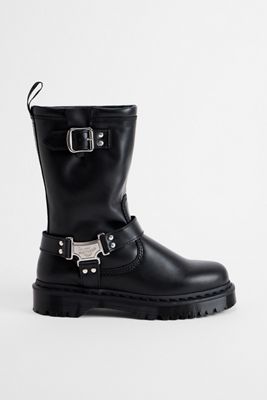 Dr. Martens Black Anistone Biker Boots