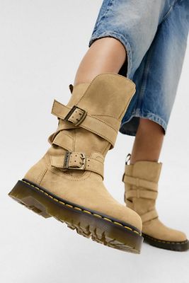 Botas de Motociclista de Gamuza con Dos Correas Anistone de Dr. Martens