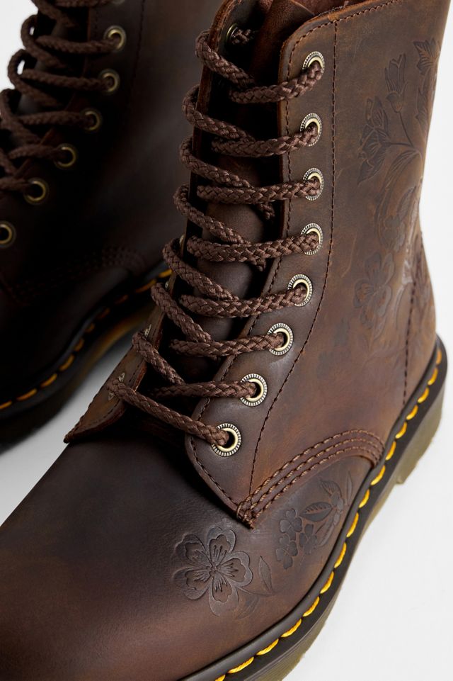 Bottes Dr. Martens 1460 Pascal à fleurs brunes #2