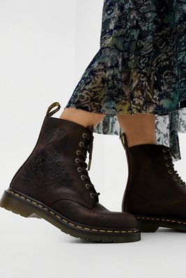 Bottes Dr. Martens 1460 Pascal à fleurs brunes