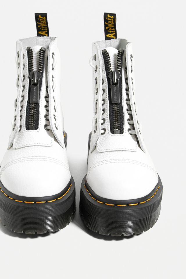 Sinclair Milled Nappa Leather Platform Boots in White