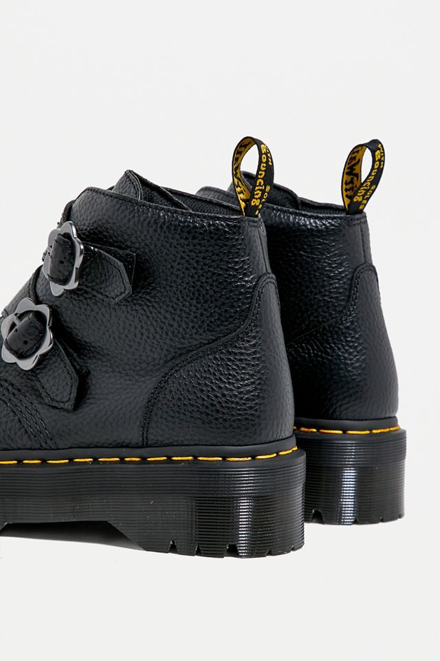 Dr. Martens Devon Flower Buckle Stivali Platform in Pelle Nera #2