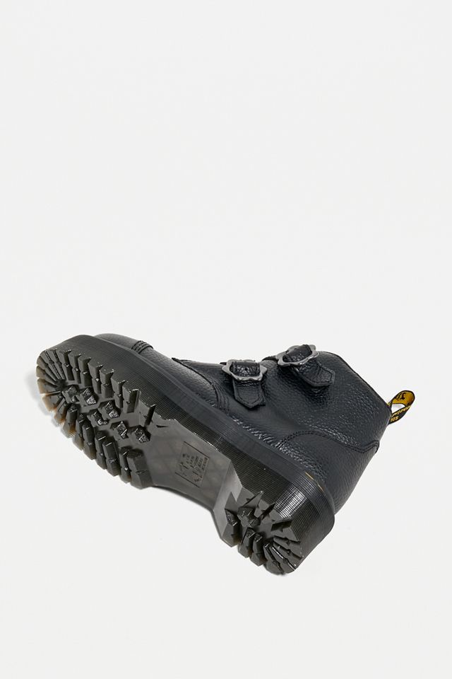 Dr. Martens Devon Flower Buckle Stivali Platform in Pelle Nera #4