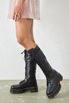 Dr. Martens Audrick 20-Eye Leather Knee High Platform Boots - Black UK 5 at Urban Outfitters