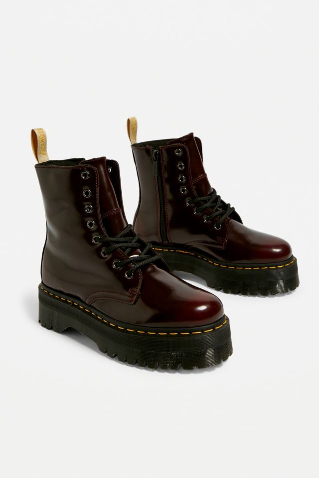 Dr martens jadon chunky store boots in vegan cherry