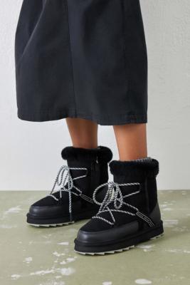 EMU Australia Blurred Black Snow Boots - Black UK 8 at Urban Outfitters