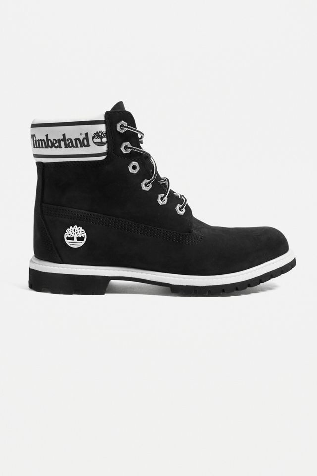 Timberland - Bottes à lacets noires avec logo #1