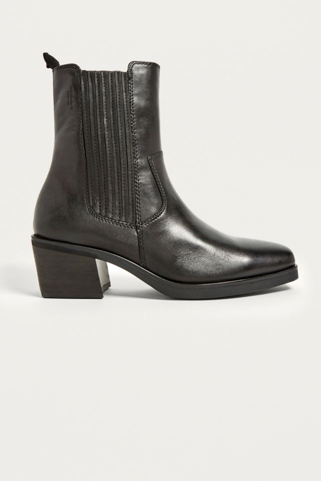 Vagabond Simone Black Leather Cowboy Boots Urban Outfitters UK