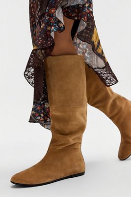 Bottes hautes en daim Aleya bronzé Vagabond