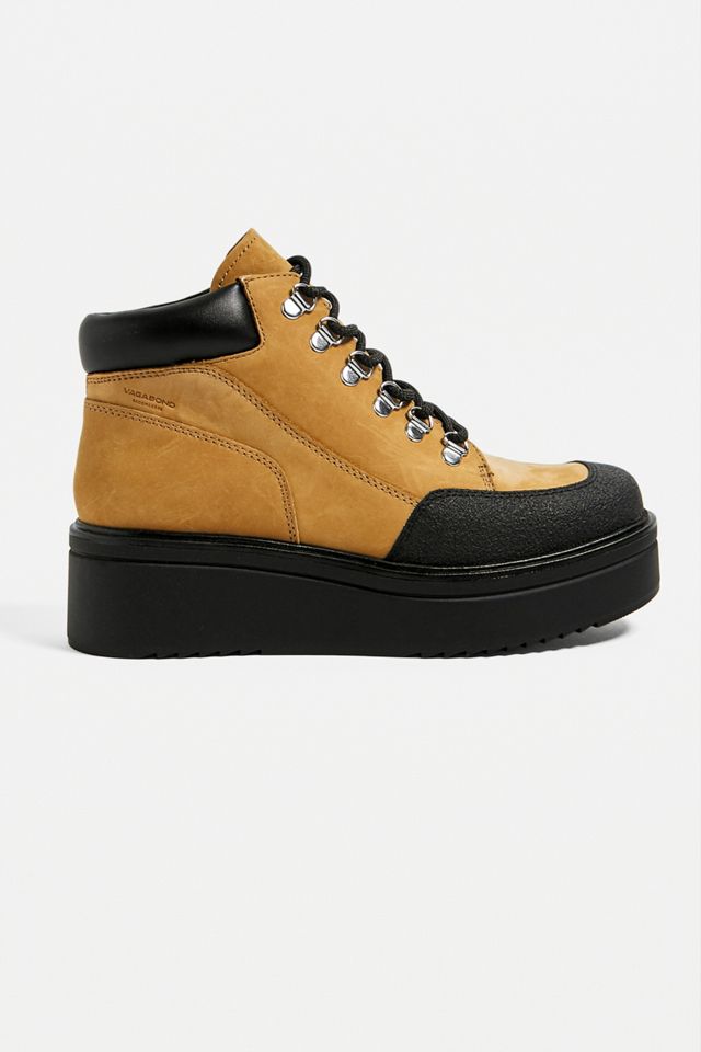 Vagabond Tara Tan & Black Flatform Hiker Boots #2