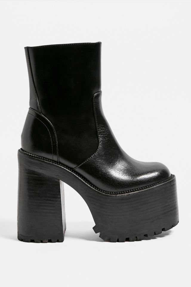 Jeffrey Campbell Deadz Black Leather Platform Boots | Urban Outfitters UK