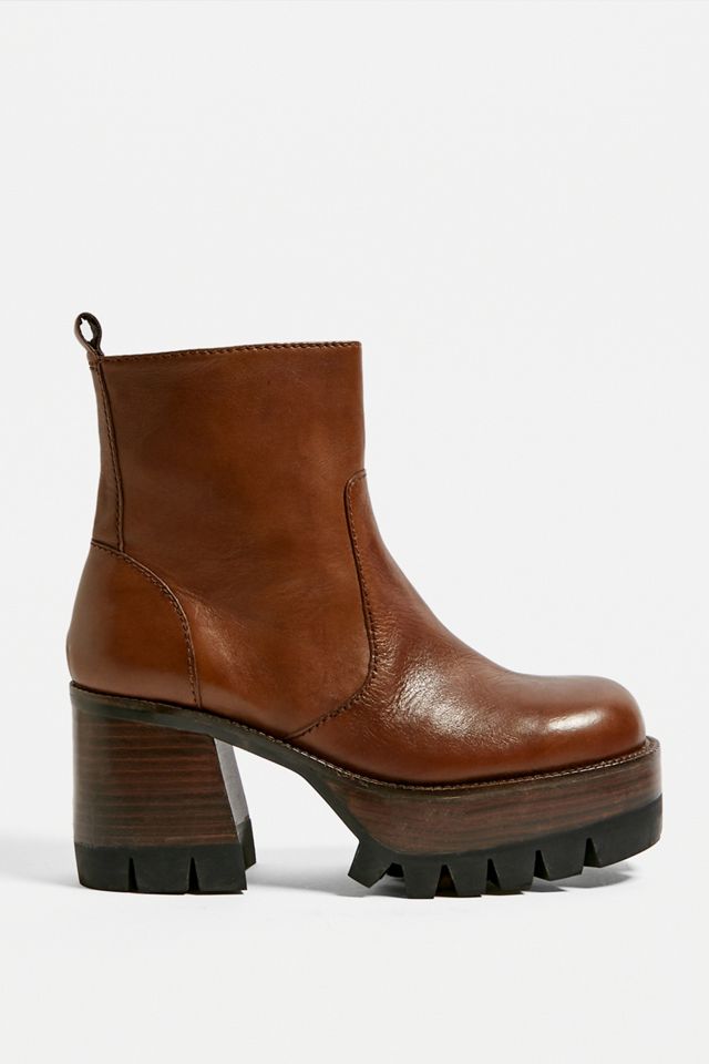 Jeffrey Campbell Quavo Brown Leather Boots Urban Outfitters UK