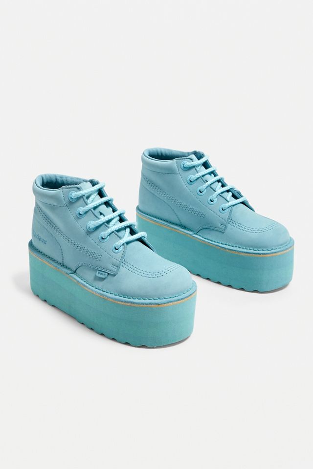 Kickers Higher Stack Blue Nubuck Leather Boots #1