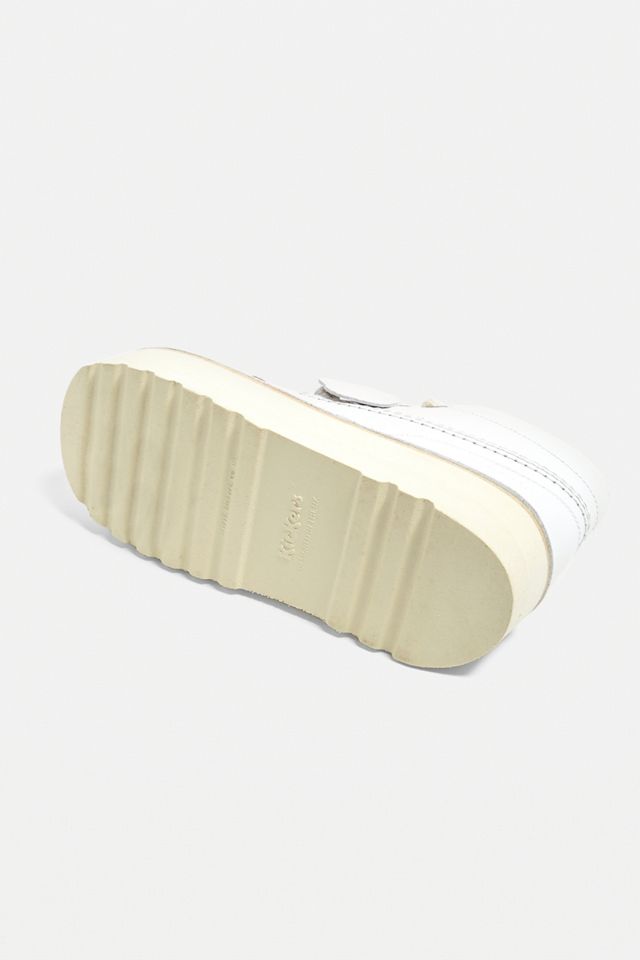 Kickers Higher Stack White Nubuck Leather Boots | Urban Outfitters UK