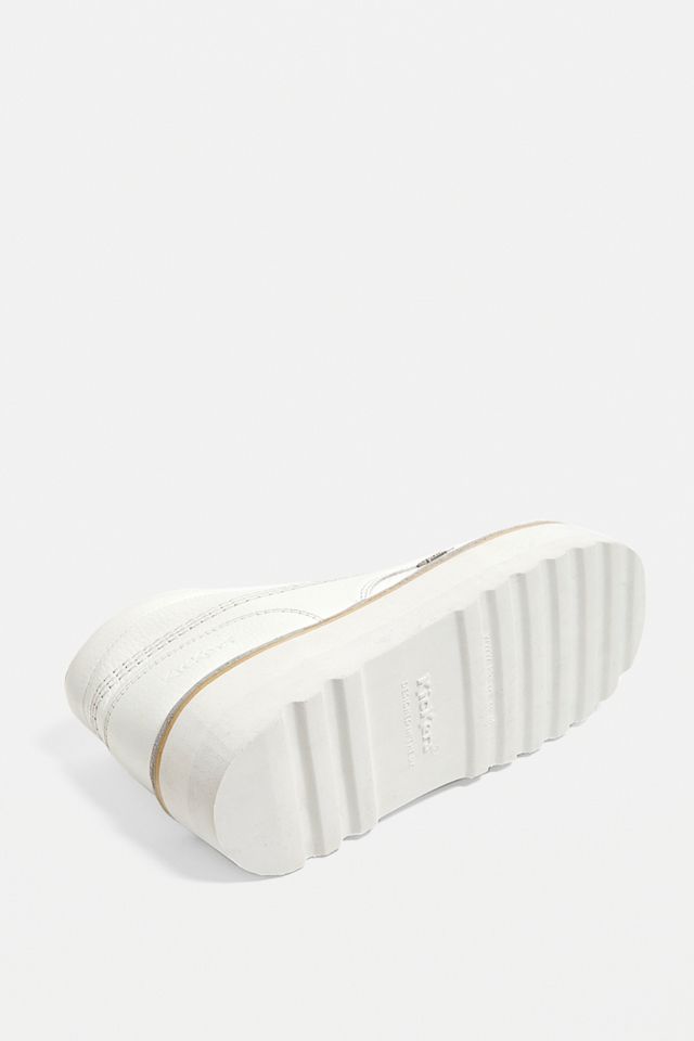 Kickers Hi Stack White Leather Boots | Urban Outfitters UK