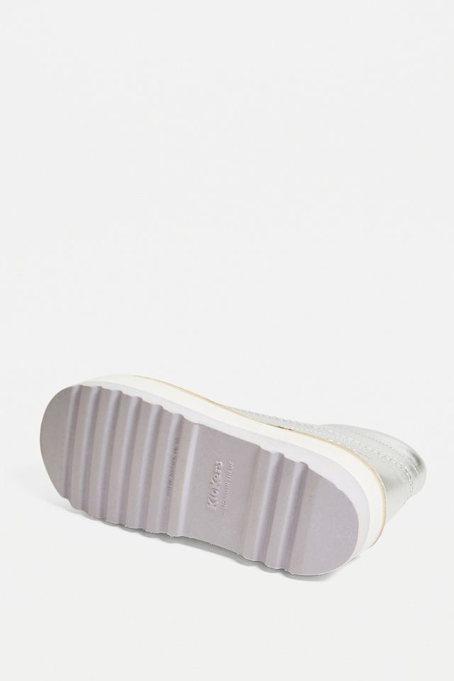 Kickers Hi Stack Silver Leather Boots | Urban Outfitters UK