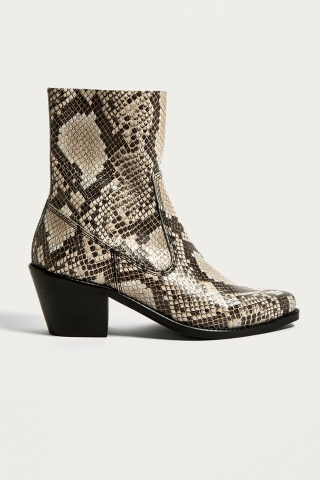UO Bronco Snake Print Leather Western Boots #1