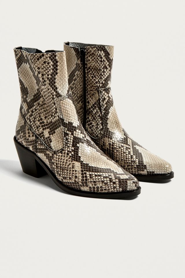 UO Bronco Snake Print Leather Western Boots #2