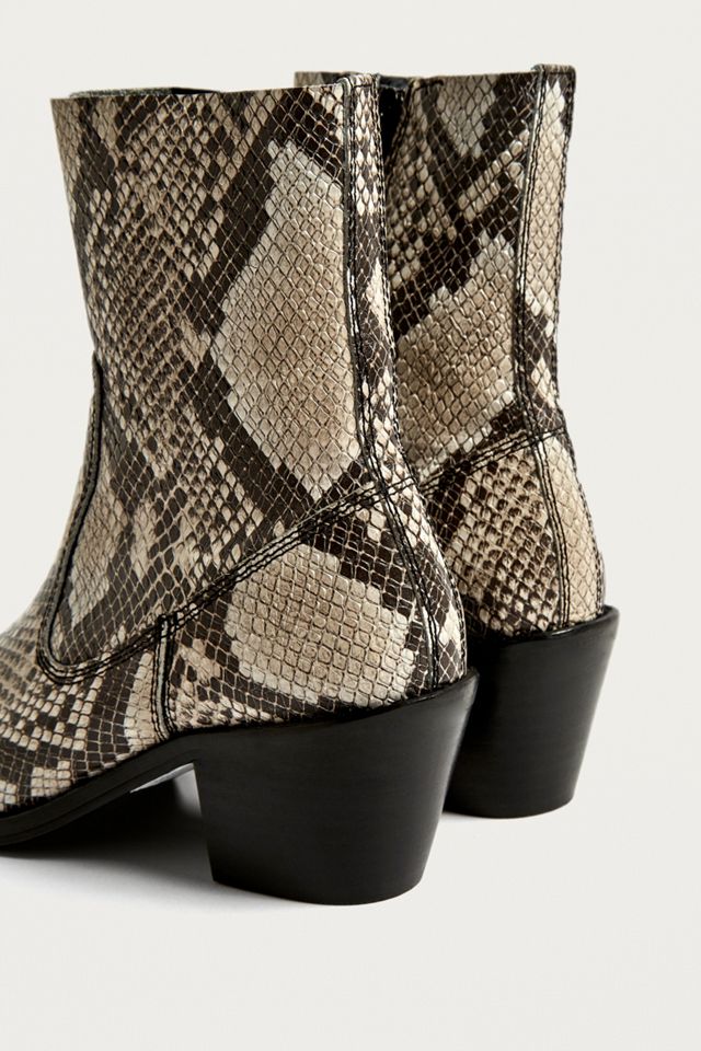 UO Bronco Snake Print Leather Western Boots #4